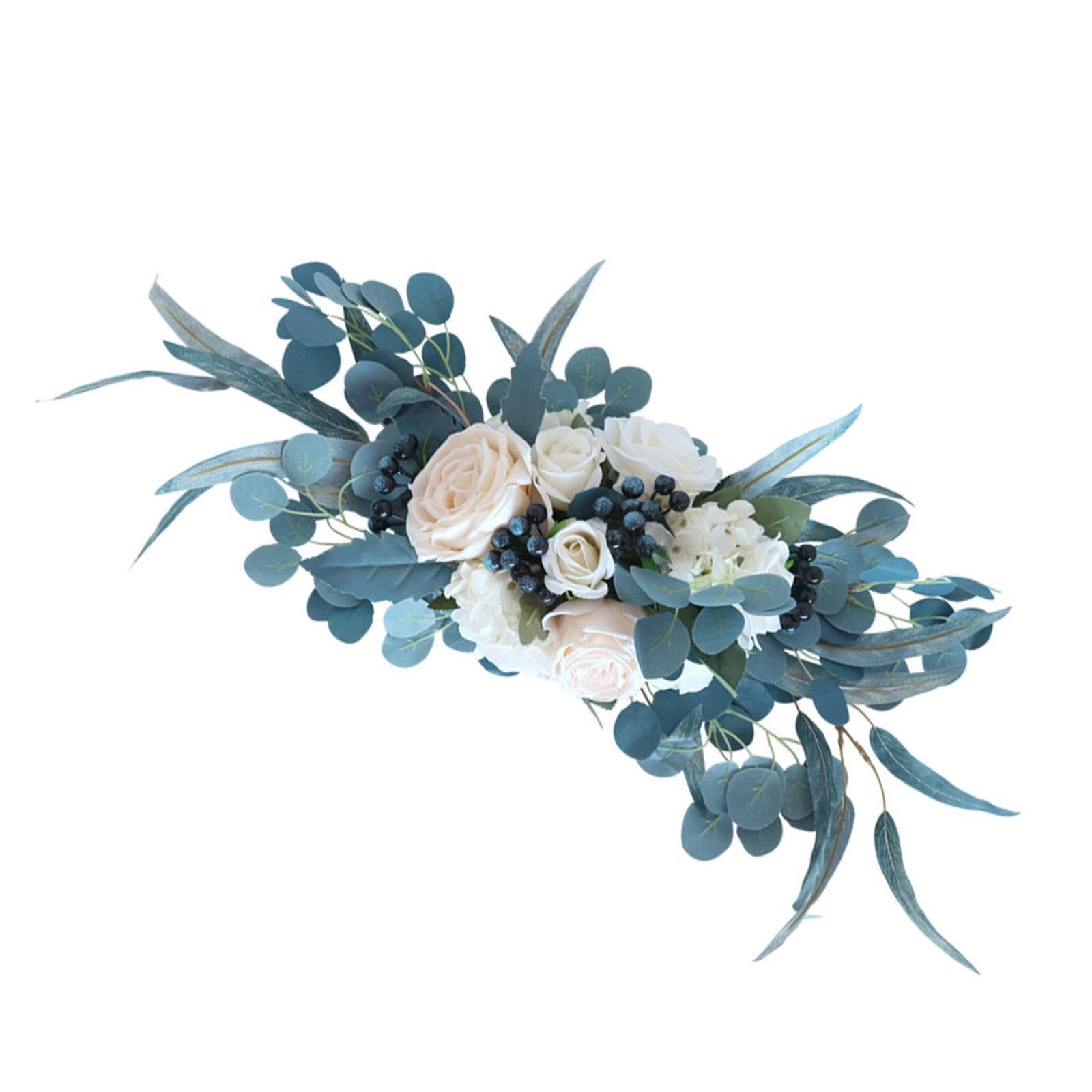 Zambuph Multipurpose Arch Flower Decorations Beautiful Silk Flowers Eucalyptus Leaves Wedding Ceremony And Events Rustic Artificial Floral Swag Ceremony Arch