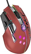 ZIYOU LANG Wired Gaming Mouse Up to 12000 DPI,Pixart 3325 Gaming Chip,Chroma RGB,11 Macro Programmable Buttons+Rapid Fire,Joystick Ultralight Honeycomb Mouse for PC Gamers Xbox/PS4 (Red)