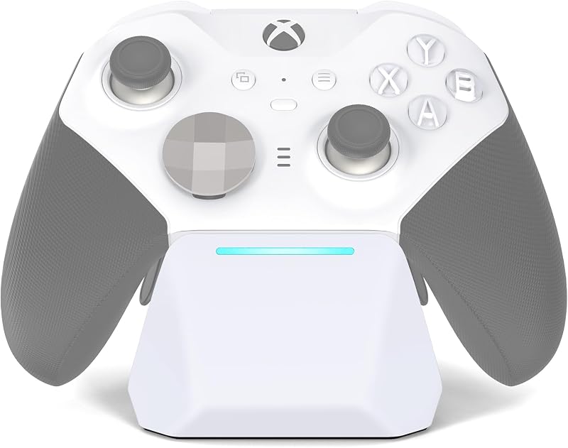 Charging Station Dock for Xbox Elite Series 2 Controller, Magnetic Charger Stand for Xbox Elite Series 2 Core Controller with Type C Charging Cable, LED Indicator - White