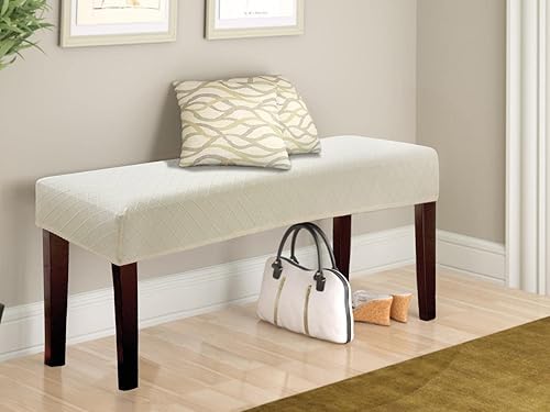 Miniatura 7 de Funda impermeable para banco de comedor, funda extraíble lavable para sala de estar, dormitorio, cocina (beige)