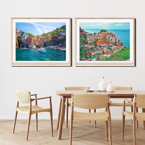 Miniatura 2 de CHUNXIA Kit de pintura por números para adultos principiantes, paquete de 2 lienzos enrollados de pintura de pared por números, kit de pintura junto