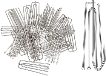 Stainless Steel Curtain Pleater Tape Hooks, 4 Prongs Pinch Pleat Hook ClipTraverse Pleater 4 End Hooks 60Pcs