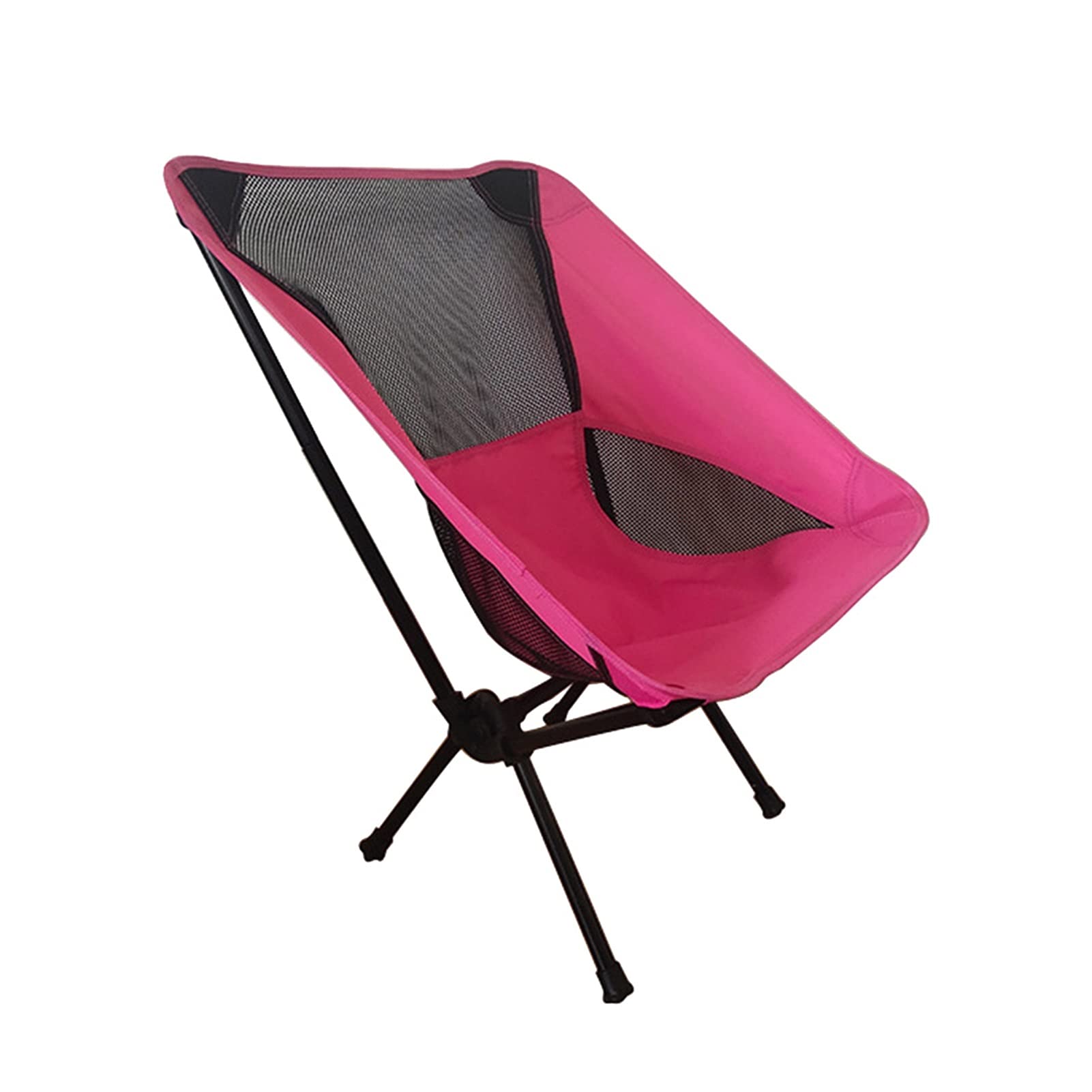 ZHAOH Fishing Picnic Stool Back Chair Portable Folding Moon Chair Ultra  Light Office Home Beach Chair Outdoor Camping Hiking (Color Pink, Size