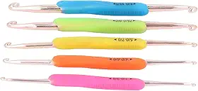Zerodis Ganchos de crochê Conjunto de Agulhas de crochê Coloridas e Ergonômicas de Ponta Dupla Em Alumínio Liso para Iniciantes e Tricotadores Avançados, Perfeito para Suéteres e Cobertores Acessórios de Ferramentas de tricô