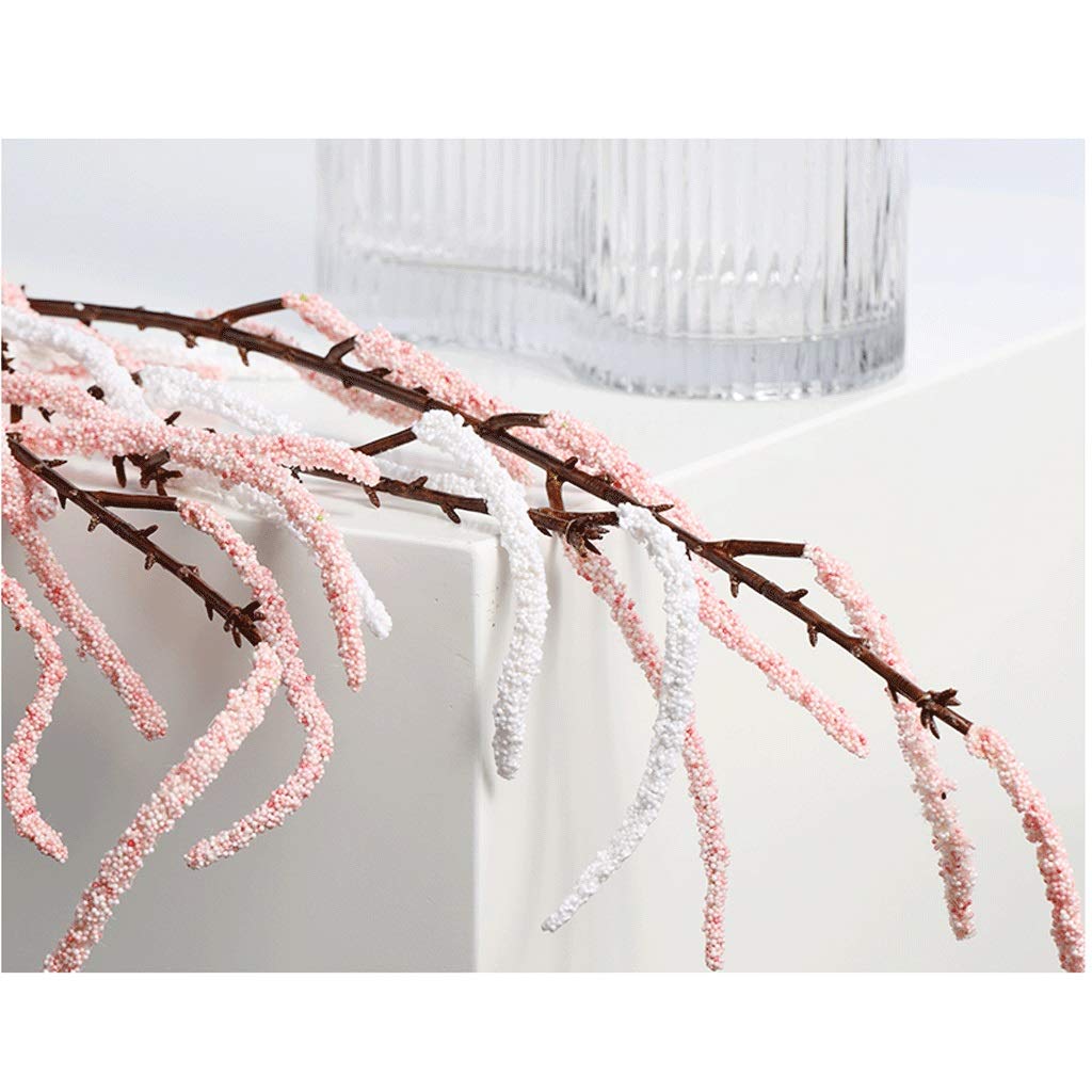 Fałszywy kwiat wiklinowy symulacja bukiet salon stołowy dekoracje fałszywe kwiaty podłogi zielone rośliny jasne luksusowe meble kwiatowy (Color : Pink, Size : Three)