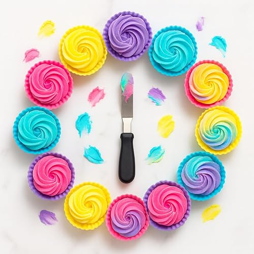 Mrs. Anderson's Baking Juego de 12 tazas de silicona para magdalenas de arcoĂris, grado europeo, tamaño regular, juego de 12 Mrs. Anderson's Baking Juego de 12 tazas de silicona para magdalenas de arcoĂris, grado europeo, tamaño regular, juego de 12