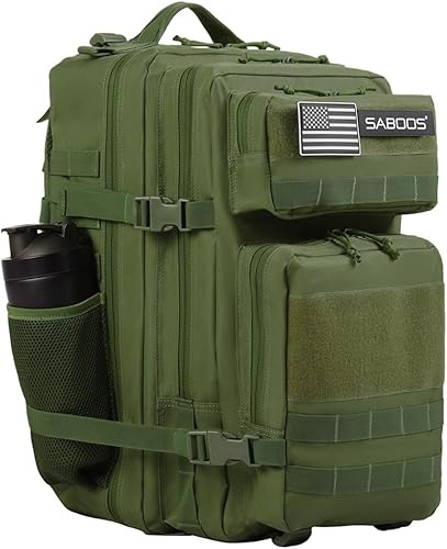 Saboos Mochila táctica militar para hombres, gimnasio, camping, senderismo, mochila grande de 3 días con Molle 25L-45L