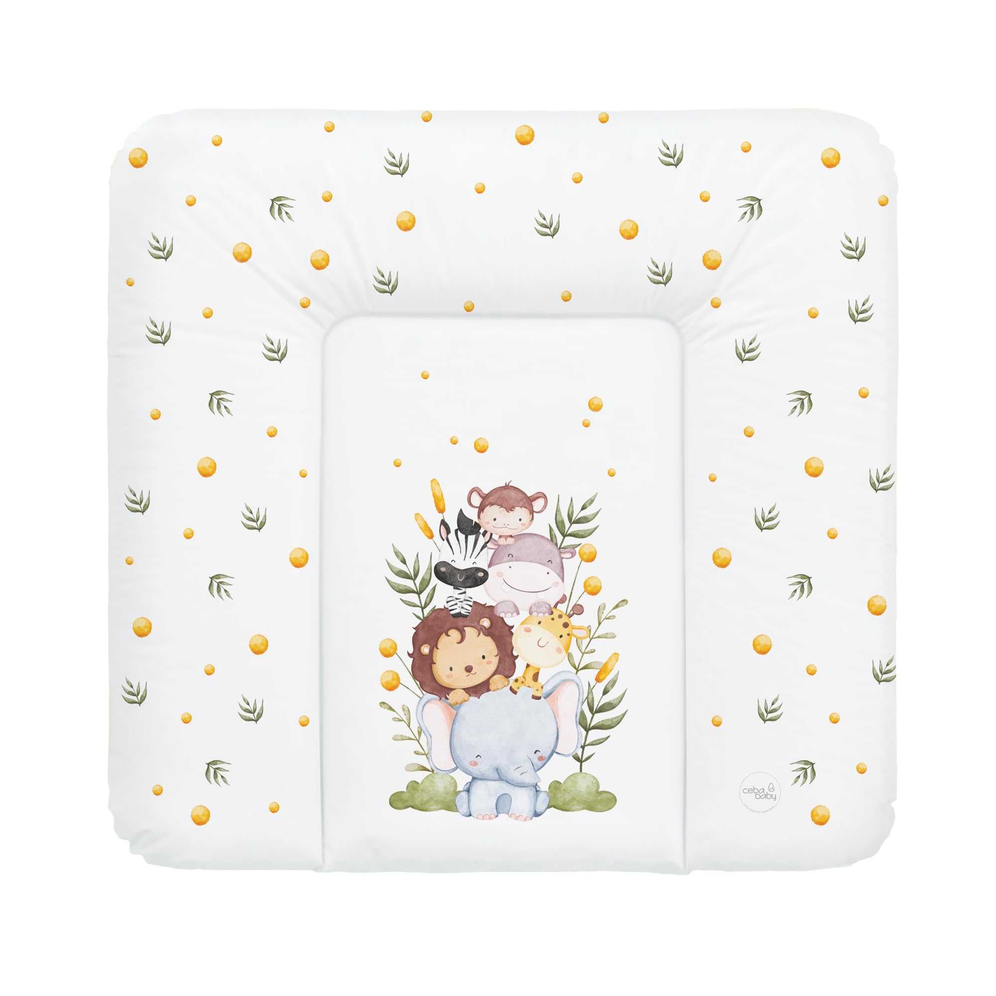 Ceba Baby® Fasciatoio Materassino - Fasciatoio neonato morbido - Cuscino Fasciatoio Lavabile per bambine e bambini - certificato Öko-Tex - impermeabile - 75x72 cm - Happy Safari