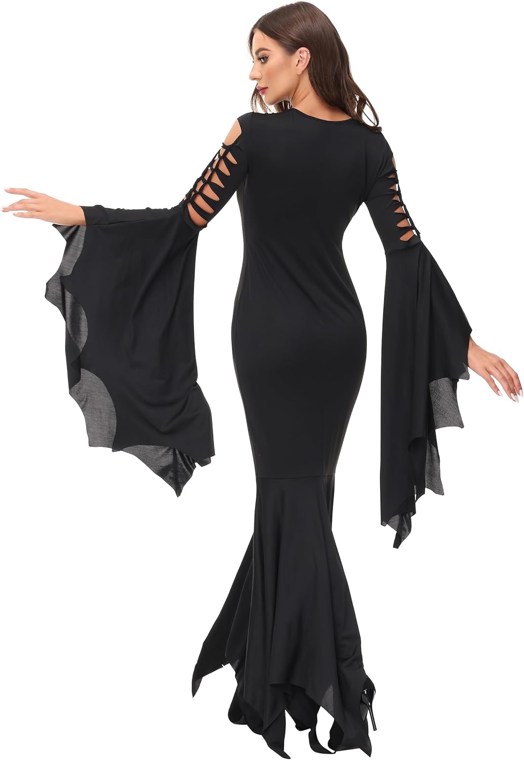 LUYANA Women's Halloween Costume Long Dress Gothic Witch Party Maxi Dress - Image 4
