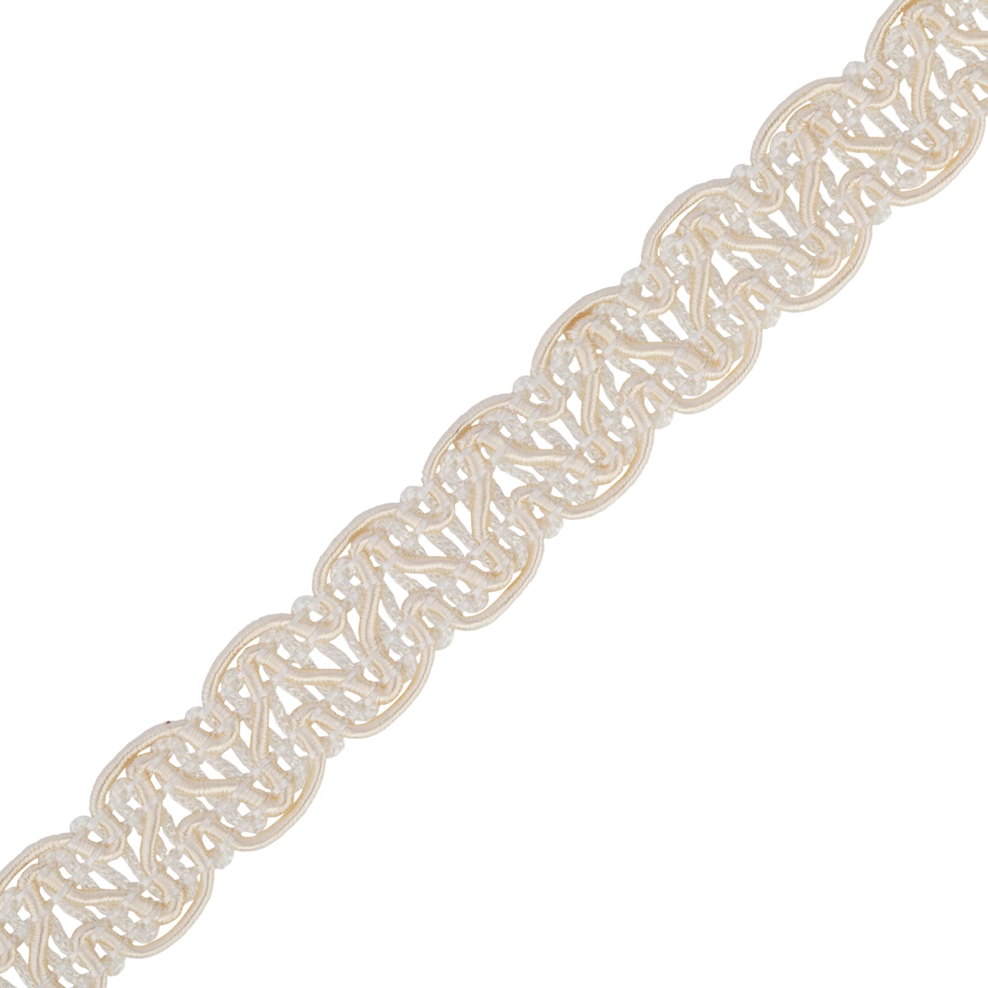 Discount Fabrics Gimp Furnishing Braid 14mm Wide Upholstery Edging Trim, Gold Lace-Colour for Cushions, Curtains, Woven Fabric Trimming, Braid, Piping Decorative Sewing Trims (Cream,1m) — image 1