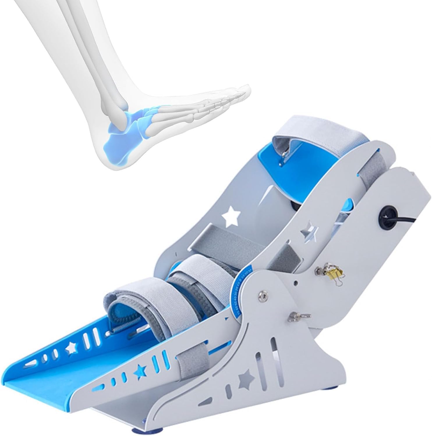 SXSLTSA Electric Ankle Joint Trainer for Foot Drop Rehabilitation, Remote Control, Dual Direction Training for Dorsiflexion and Flexion, Adjustable Angle, Progressive Exercise