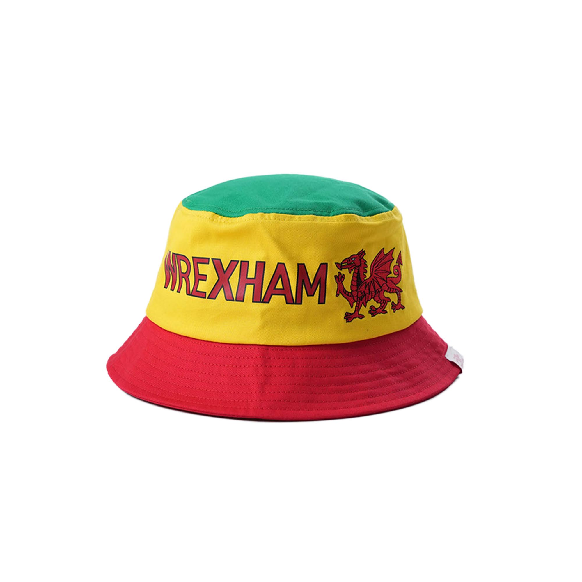 Beyond Happy Unisex Multicolour Wrexham Bucket Hat - Red Dragons Wales Football Fans Sun Hat - 100% Cotton Wrexham Supporters' Hat