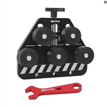 Tubing Straightener, Brake Line Straightener Tool for Curved or Coiled Copper Aluminum Soft Stainless Steel Tubing from 3/16" to 1.0'' in Dia. with Red 6AN Fittings Wrench