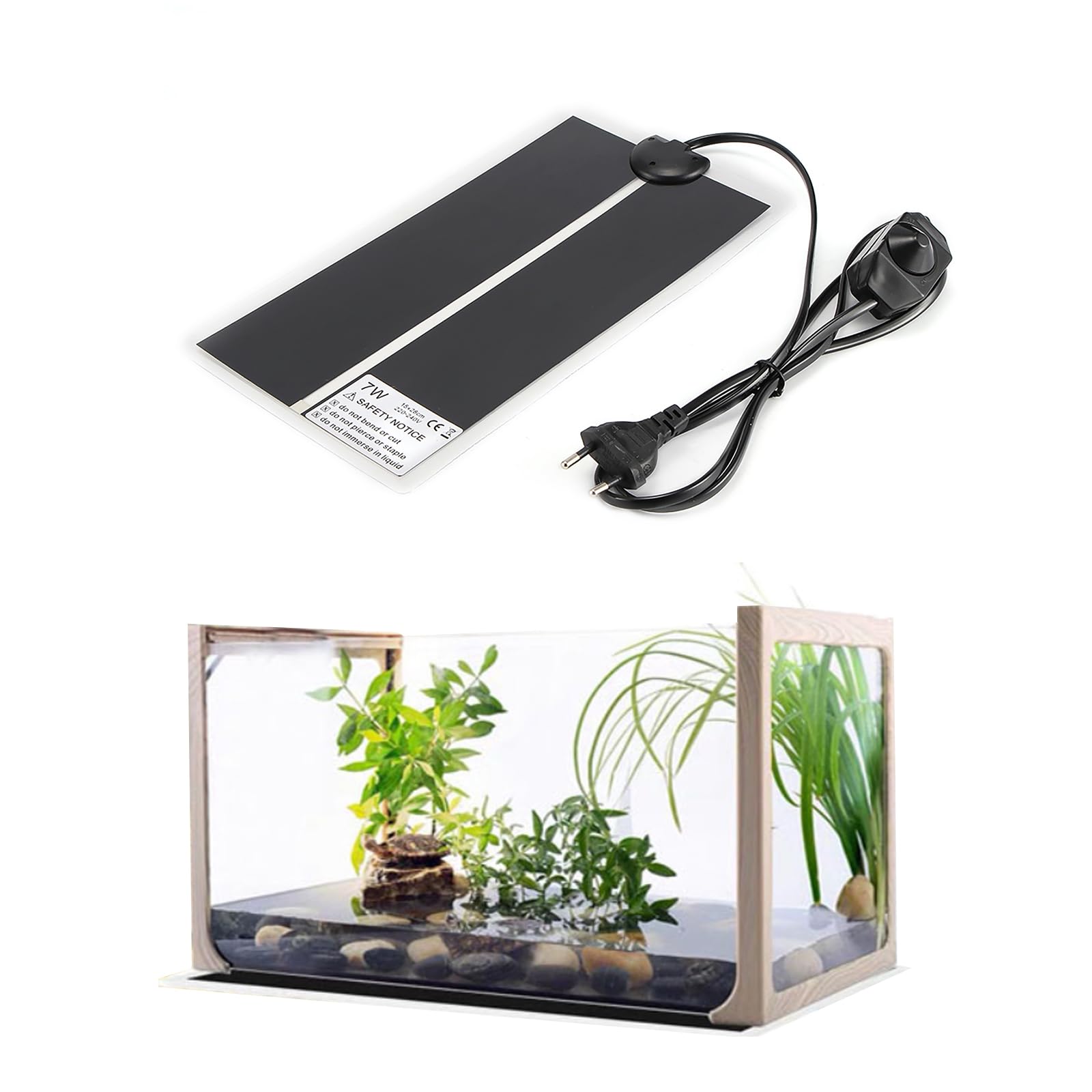 Palmcee Esterilla térmica terrario, almohadilla térmica ajustable y extraíble para reptiles con control de temperatura, almohadilla térmica para reptiles, tortugas, serpientes, lagartos, gecko, araña