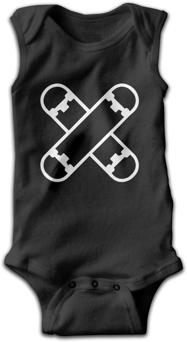 Skateboards - Baby Sleeveless Playsuit Outfit Clothes Infant Kawaii Bodysuit Black
