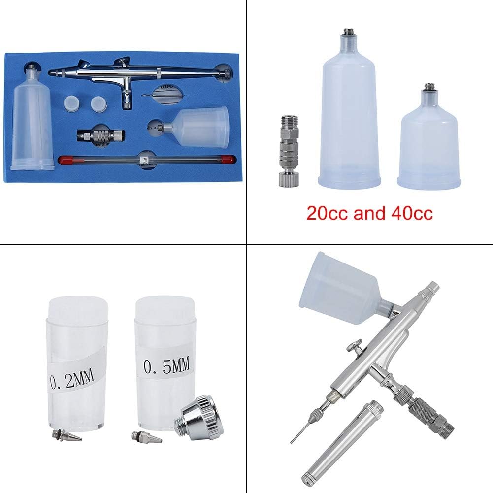 Airbrush Kit JP-131T Feed Double-Action Air-Paint Control Large Capacity Cup for Artist Painting Cake Decorating