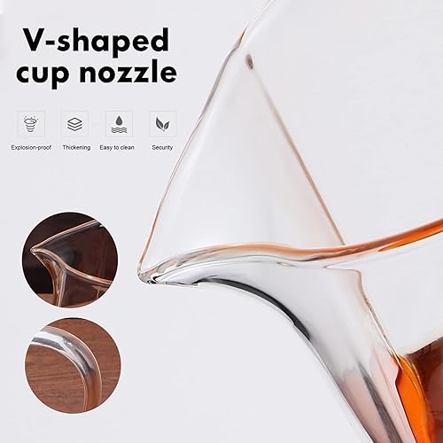 Miniatura 7 de Alipis Jarra de té de vidrio cuadrada pequeña de vidrio con asa, taza de té de vidrio, dispensador de té, tetera con boquilla, 25.4fl oz