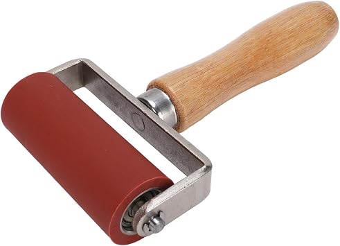 Seam Roller, 3 Inch Silicone Seam Hand Press Roller Welding Tool, High Temperature Resist, Leather Glue Laminating PU Smoothing Tool for Leather, Quilting, Platen, Wallpaper