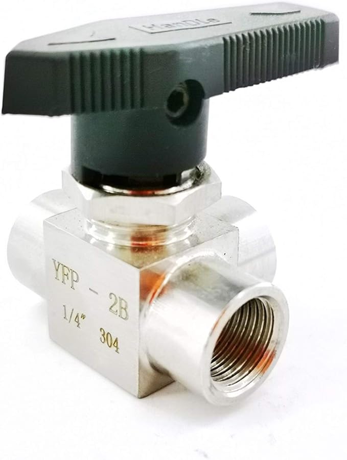 YEZIHJ Solenoid Valve Tee Ball Valve Female G Thread Stainless Steel