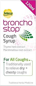 Cough Syrup (120ml) - Relief for Dry or Chesty Coughs - with Natural Thyme Herb and Marshmallow Root Extract - Non Drowsy Cough Medicine That Can Be Diluted & Undiluted - Alcohol Free