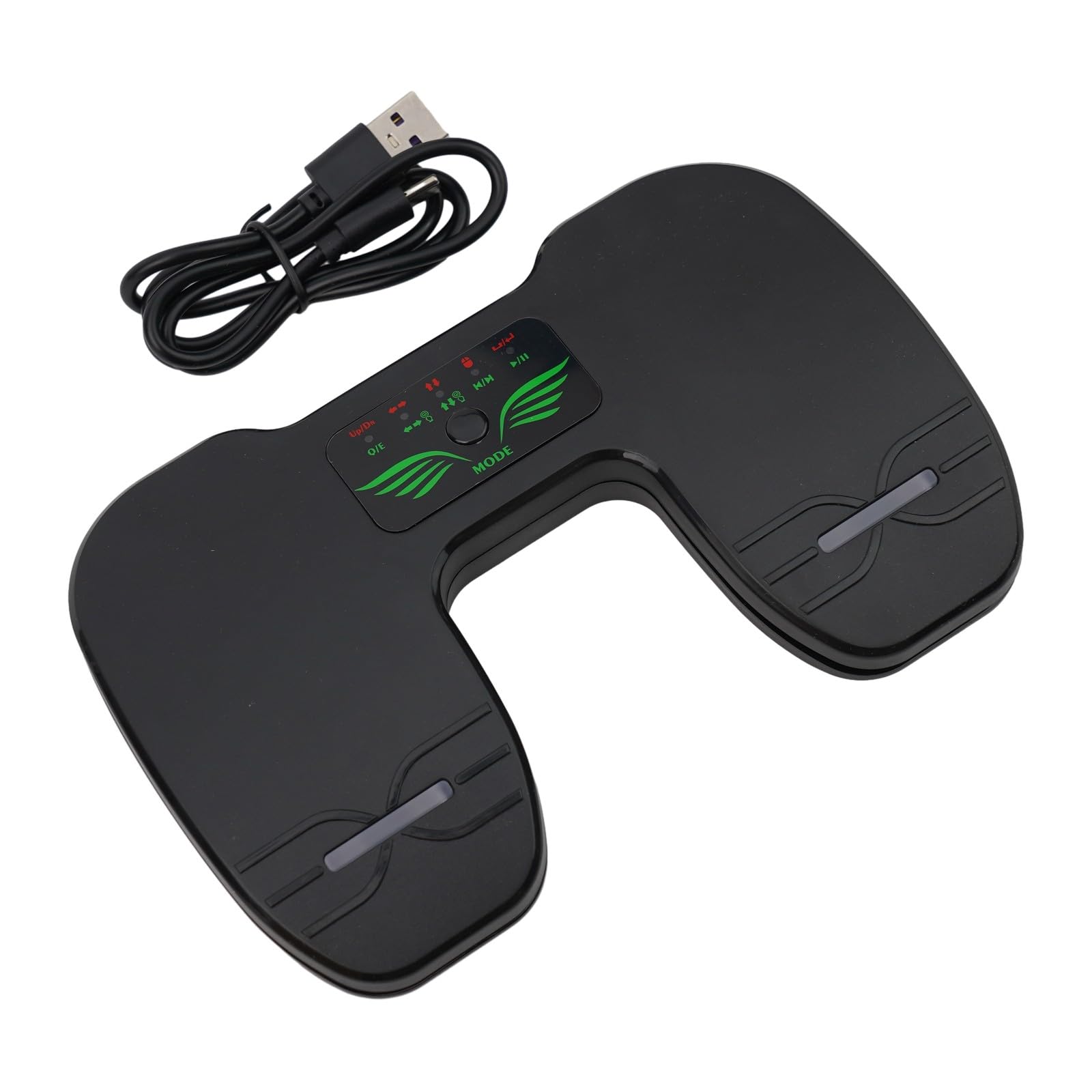 Pédale de rotation de page sans fil avec double commande silencieuse et connectivité USB/Bluetooth pour tablettes et smartphones Noir