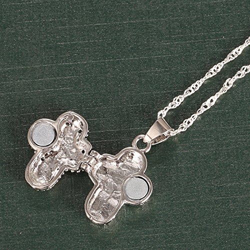 Panwa Jewelry Locket 925 Silver Magnet Cross Pendant Chain Necklace Chocker Women Man Jewelry #TOP2