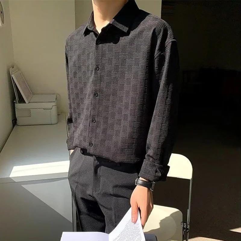 Image of DHRUVI TRENDZ Shirt for Men | Mens Casual Shirt | Men Stylish Shirt | Men Textured Shirt | Men's Regular Fit | Men Formal Shirt | Men's Solid Slim Fit