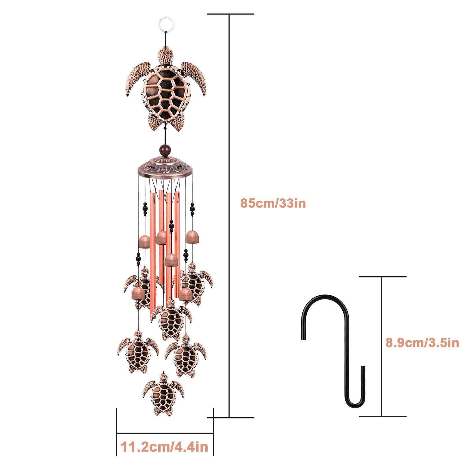 Turtle Wind Chime, Outdoor Sea Metal Tube Sea Turtle Windchimes Wind Chimes Decoration
