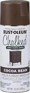 Rust-Oleum Cocoa Bean Chalked All-in-One Ultra Matte Spray Paint | One Coat Coverage | No Primer, Sanding, Or Topcoat Needed | Easy Spray Application | Made in USA | 12 OZ