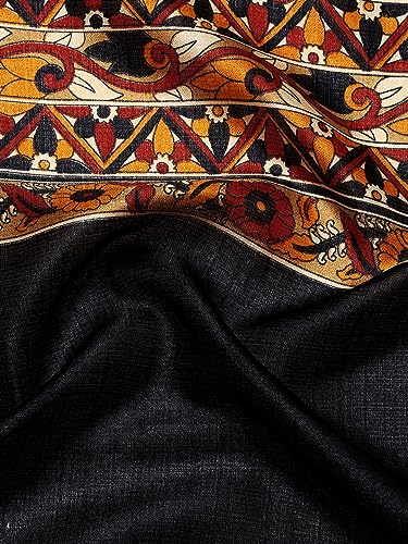 Image of RANI SAAHIBA Women's Art Silk Kalamkari Saree With Blouse Piece