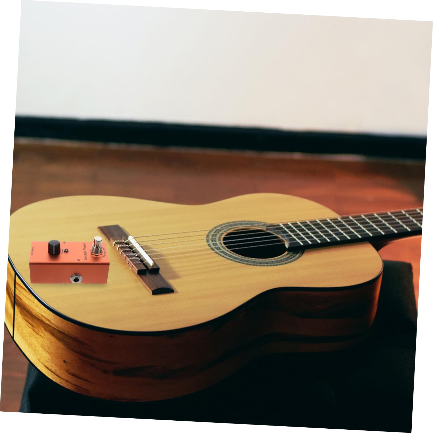 Pedale Metallo per Chitarra Elettrica Arancia Effetto Fase Mini | Funzione Riduzione Rumore, Luci Indicatore Chiare per Registrazione e Suonata