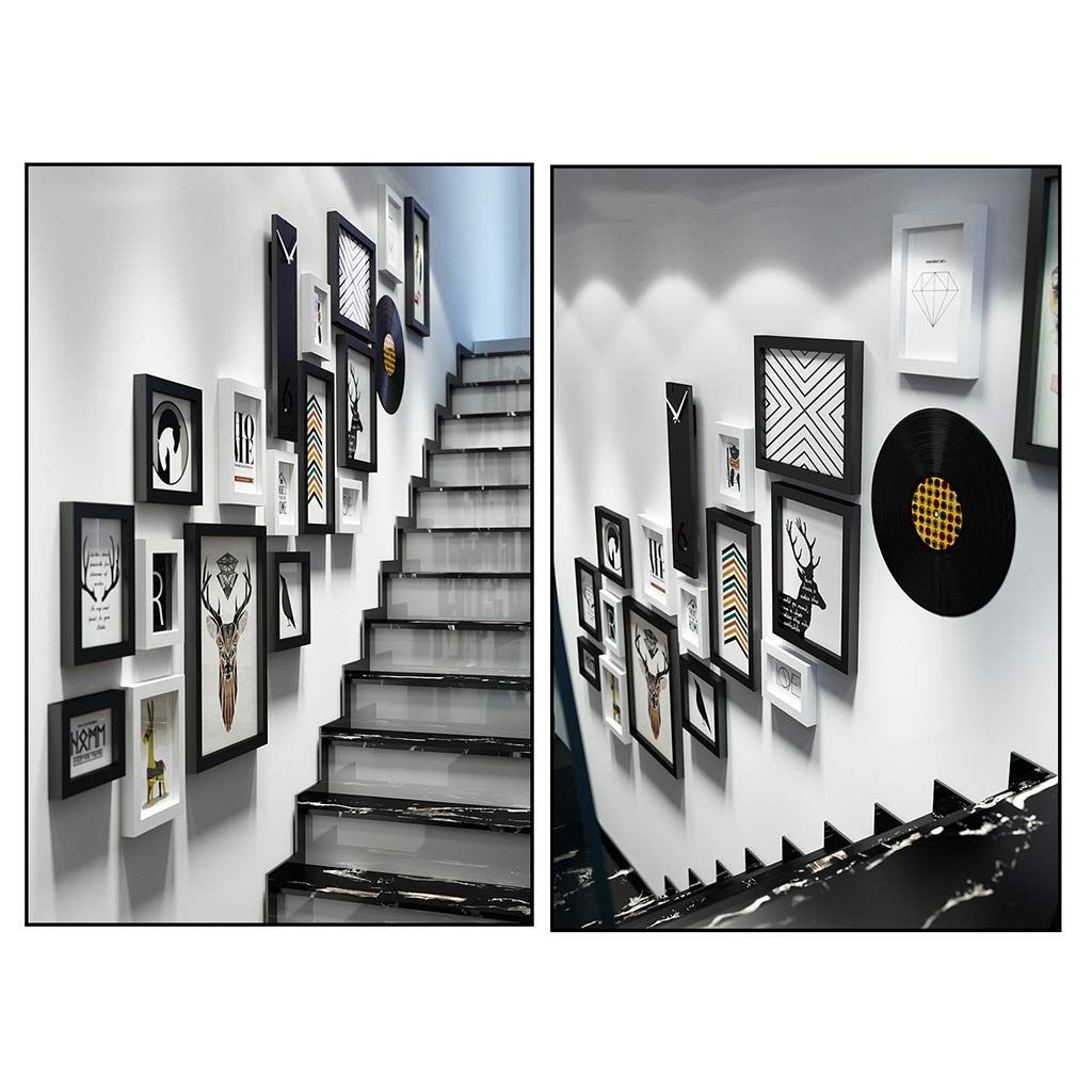 Ramki ścienne i stojące Photo Frame Kolaż z litego drewna Kombinacja Salon Ramka ścienna 16 Paczka Collage Ramki na ścianie Galeria Zestaw do montażu i domu Zestawy ramek do zdjęć w różnych rozmiarach