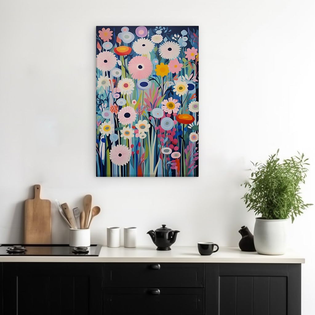 Canvas for Living room. Blossoming Vitality: Embracing the Vivid Essence of a Floral Eden, 27 x 18 inch Canvas Wall Art - Contemporary Masterpieces - Botanical Home Decor - 69x46 cm (27x18 inch)