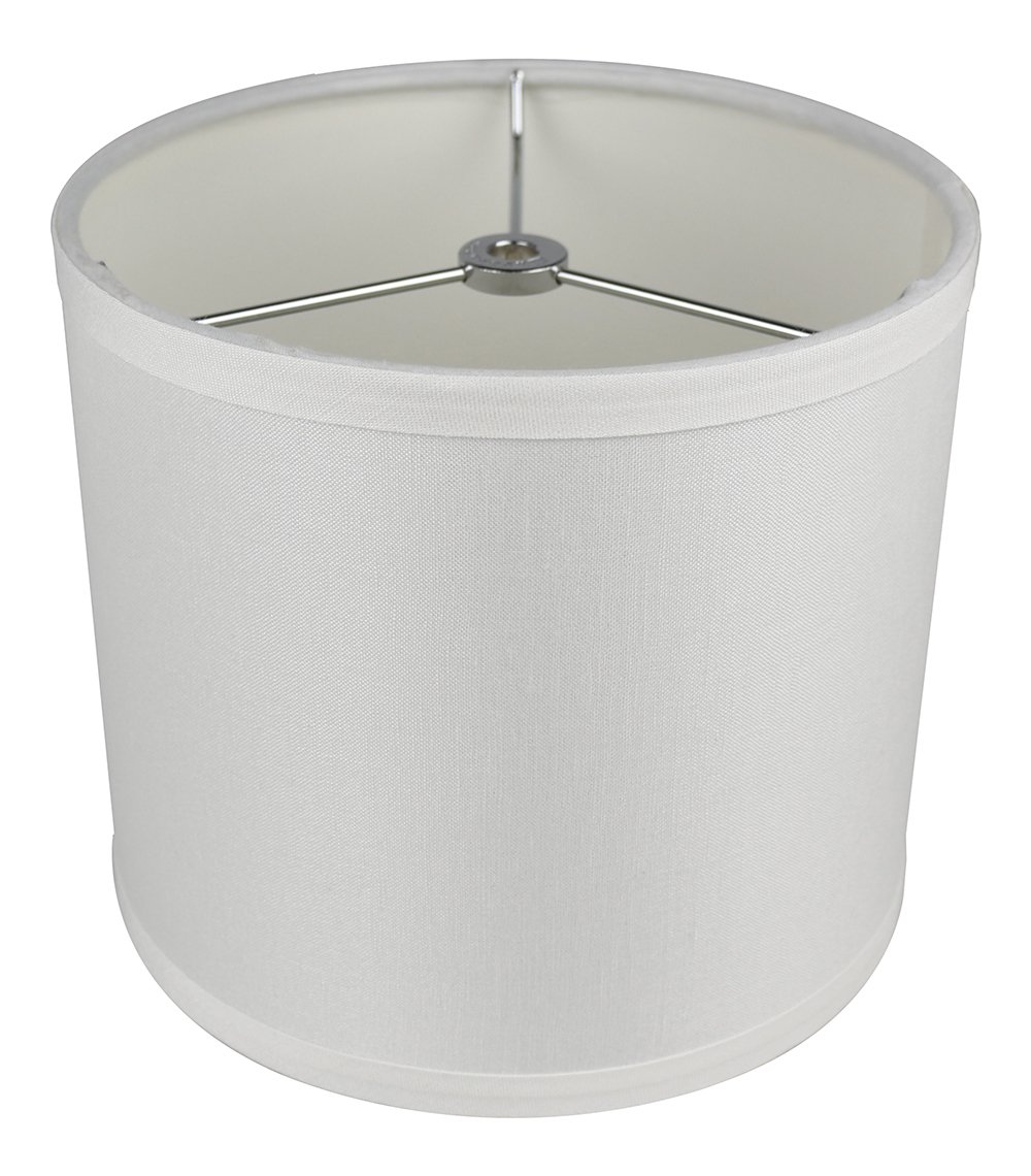 Urbanest Classic Drum Smooth Linen Lampshade, 8-inch by 8-inch by 7-inch, Off White