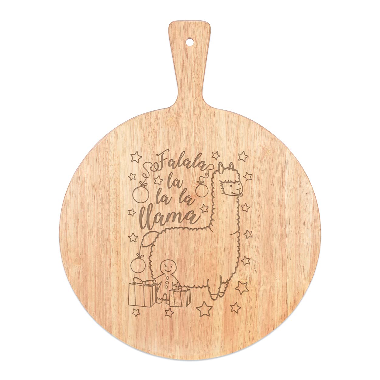 Plateau pizza rond en bois avec poignée 45x34cm Fa Lala Lama