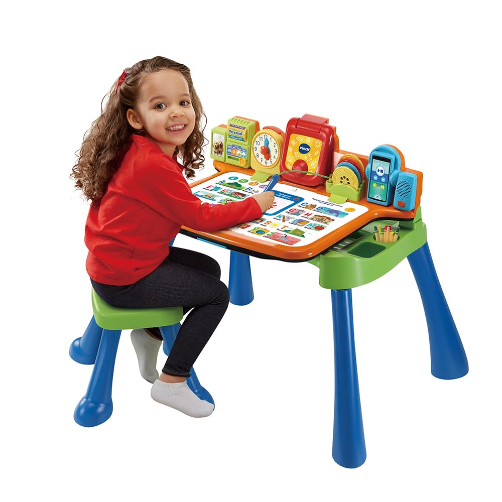 VTech Magico Tavolo Interattivo ToccaImpara 5 in 1 Bambini 3-6 Anni | Funzione Proiettore, Impara a Scrivere e Disegnare, Cavalletto, Lingua Italiana