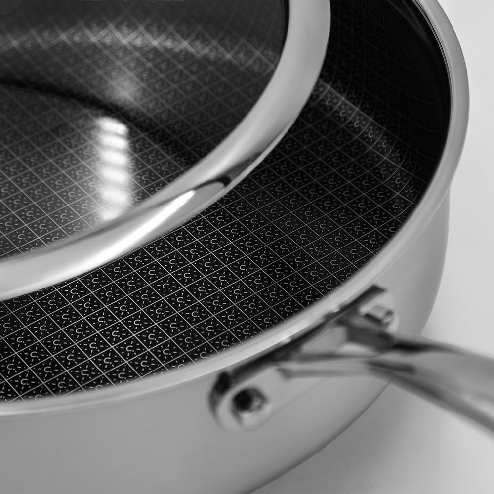 Set de sartenes y ollas con tapa de acero inoxidable para inducción invisible, anti rayaduras | 9 piezas | Full Induction | Cocinas de Inducción Invisible| Cocinas bajo encimera | Cloen.