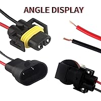 Vista 3 de H8 H11 880 881 Male Socket Adapter Connector Wiring Harness&Female Adapter Wiring Harness Sockets Wire Compatible with Headlights or Fog Lights 2Set