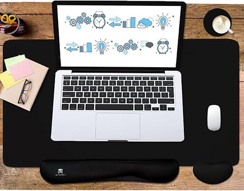 Miniatura 6 de Alfombrilla de mouse grande 4 en 1 para juegos, reposamuñecas para teclado y soporte para muñeca, alfombrilla de escritorio extendida impermeable