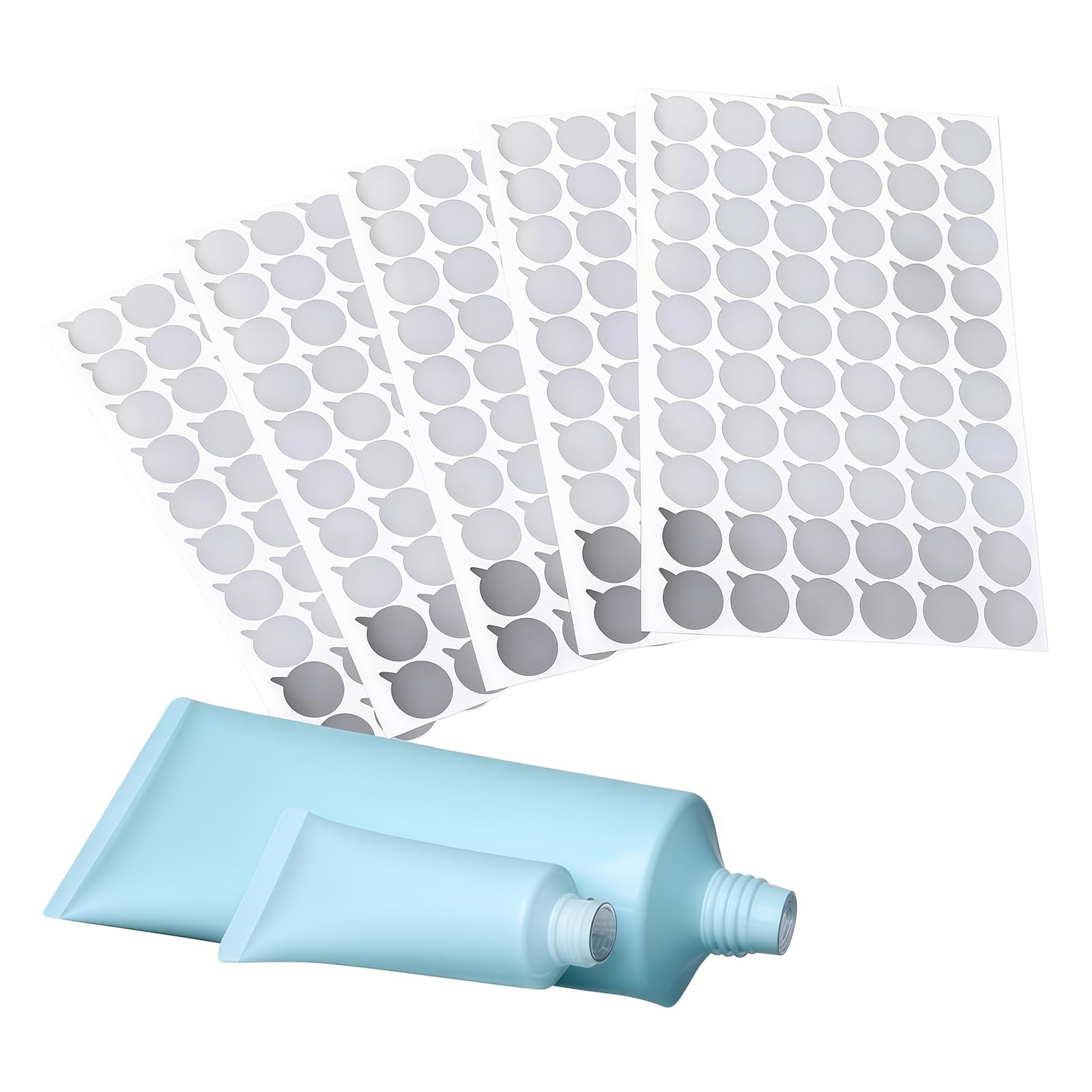 5 Sheets 15MM Silver Round Aluminum Foil Sealing Stickers Self-Adhesive Tape Bottle Toothpaste Facial Cleaner Tube Stoppers Safety Sealer Liner Container Sealing