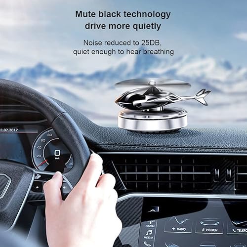 Miniatura 5 de Gaderth Ambientador para automóvil, 25db de bajo ruido, alimentado por energía solar, giratorio, forma de helicóptero, purificador de aire para