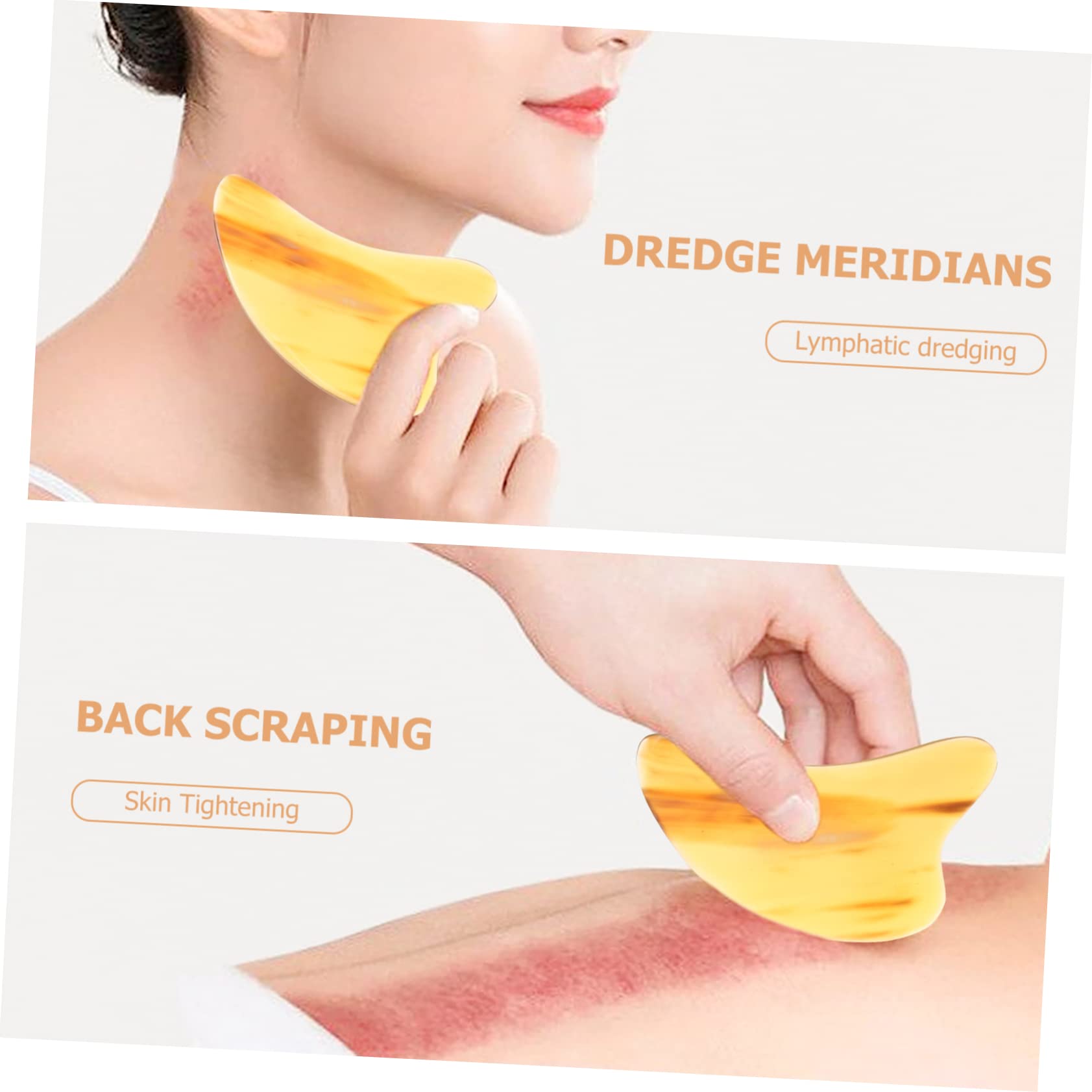 5 Piezas De Herramientas Portátiles De Masaje Facial Gua Sha Con Cuerno Para El Cuidado De La Piel Bordes Suaves Para Principiantes.