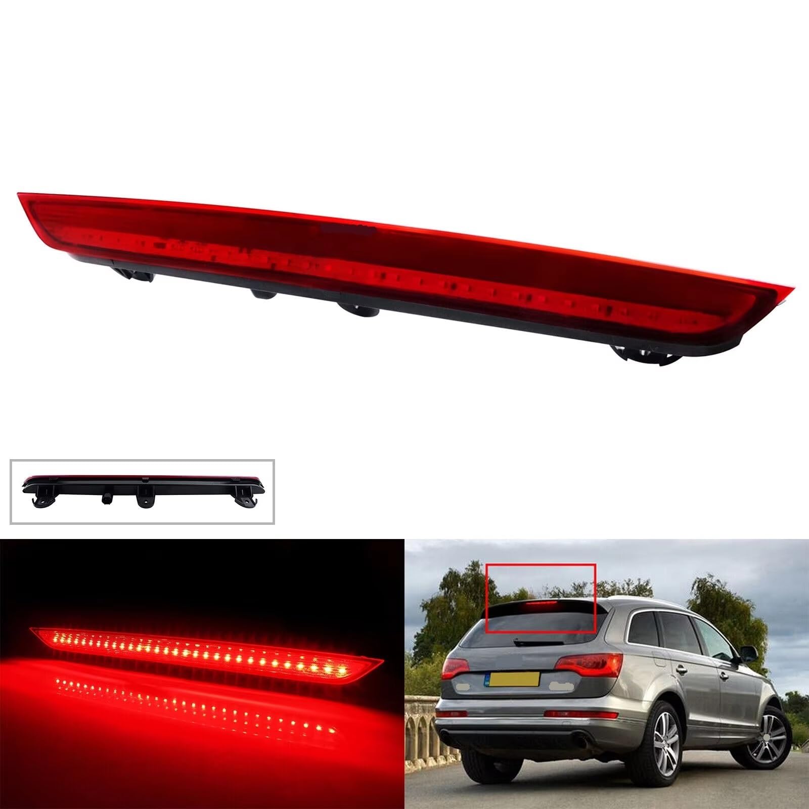 4L0945097 Parti Esterne Luce Di Stop Posteriore Alta Rossa Compatibile Con Q7 4L 2006-15 Riflettore Del Portellone Posteriore Del Paraurti Posteriore Coda Paraurti Riflettore