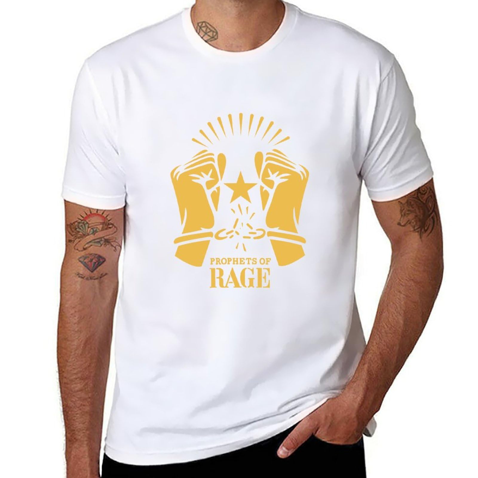 Prophets of Rage Rap Metalrap Rock Political Hip Hop Music Tee ShirtWhite XXL