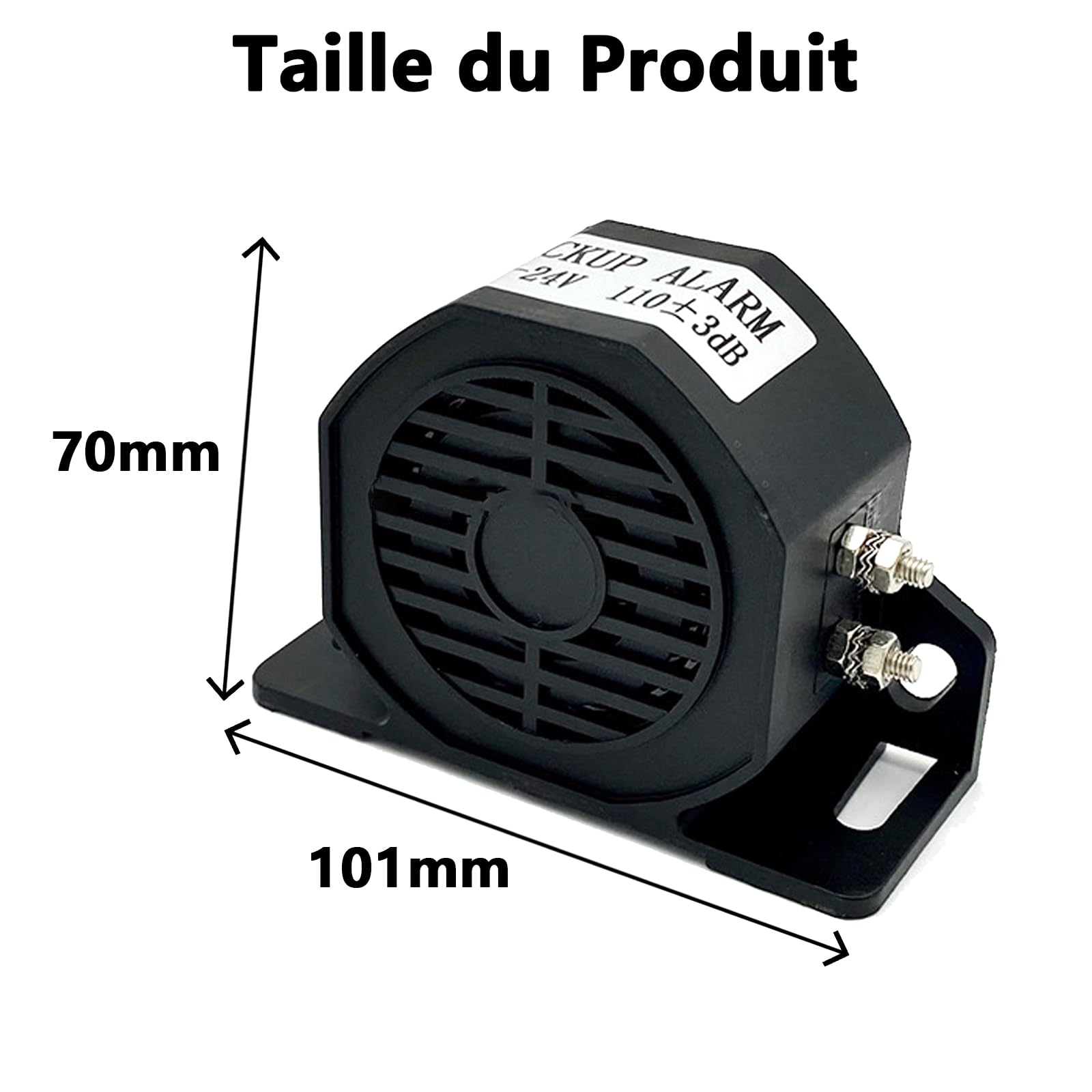 Avertisseur de Recul Universel, 12-24V, 110db Klaxon Alarme de Voiture Recul D'avertissement pour Voitures Camions Fourgonnettes Véhicules Lourds(Carrée Alarme De Recul)