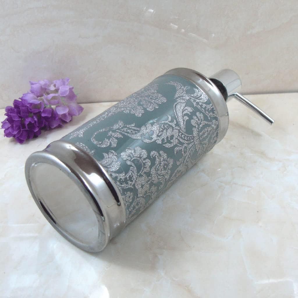 Soap Dispenser Soap Dispenser Vintage Ceramic Pump Bottle with Metal Base Lotion Dispenser for Kitchen Bathroom Countertop Laundry Room Reusable