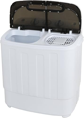 Miniatura 2 de Lavadora portátil con doble tina, capacidad total de 13 libras, mini lavadora compacta y secadora de centrifugado con control de temporizador, bomba