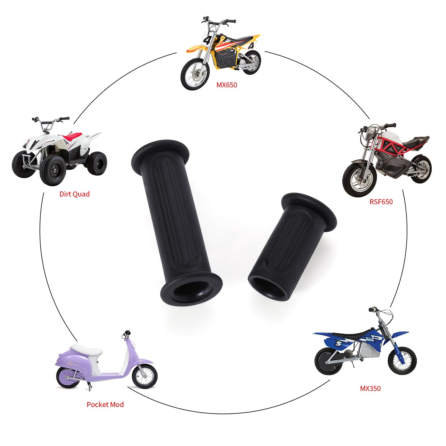 KAMIER - Puños de manubrio para Razor MX350 MX400 MX650 MX500 SX500 Mcgrath Dirt Bike E325 E300 E200 E100 Pocket Mod Electric Scooter Dirt Quad 4 Wheeler RSF650 Off Road Motocross Mini Pocket Bike