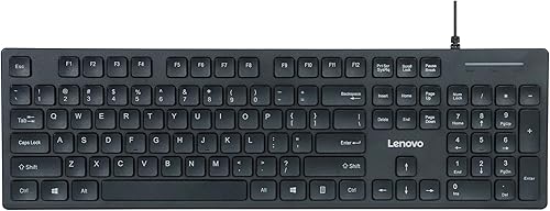 Lenovo 305 Wired USB-C Keyboard with Numeric Keypad, Full Size Keyboard, Slim Design, Black, USB-C Connectivity, Dedicated Function & AI Keys, for Gaming PC, Laptop, Desktop, Tablet, Home Office