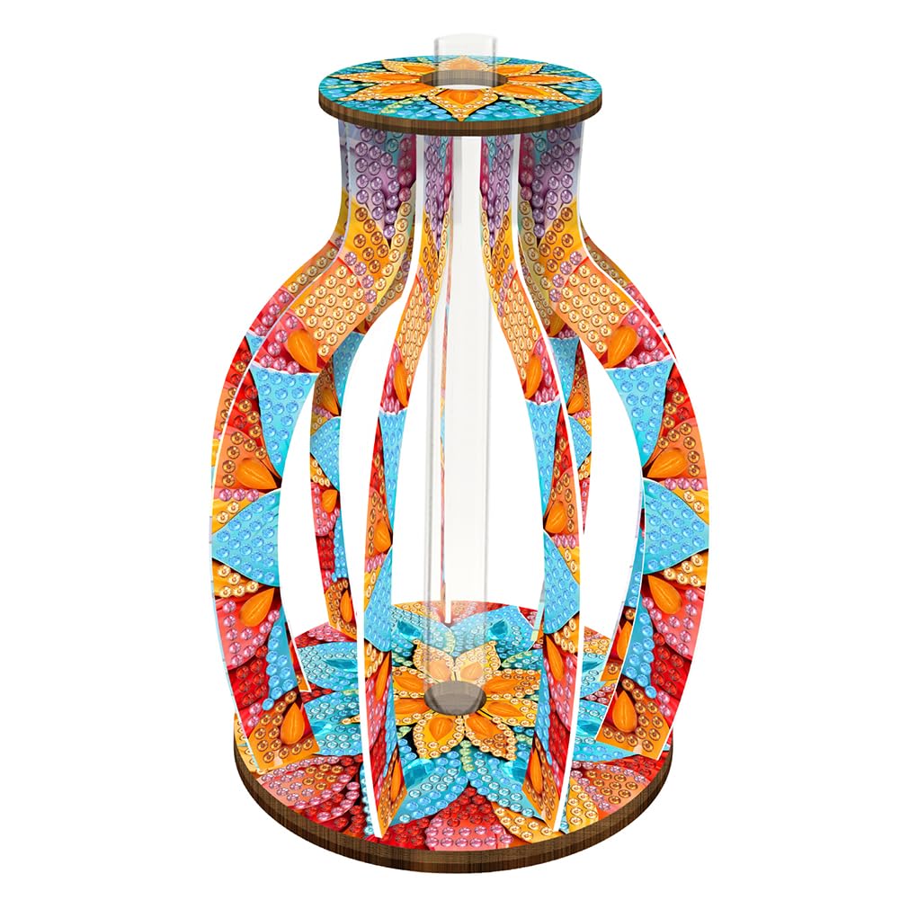 Fiorky 5D DIY Wooden Butterfly Diamond Painting Vase Kit, Tabletop Ornaments Kit Rhinestones Desktop Ornaments Diamond Art Tabletop Decors Bedroom Table Decor for Home Office Decor